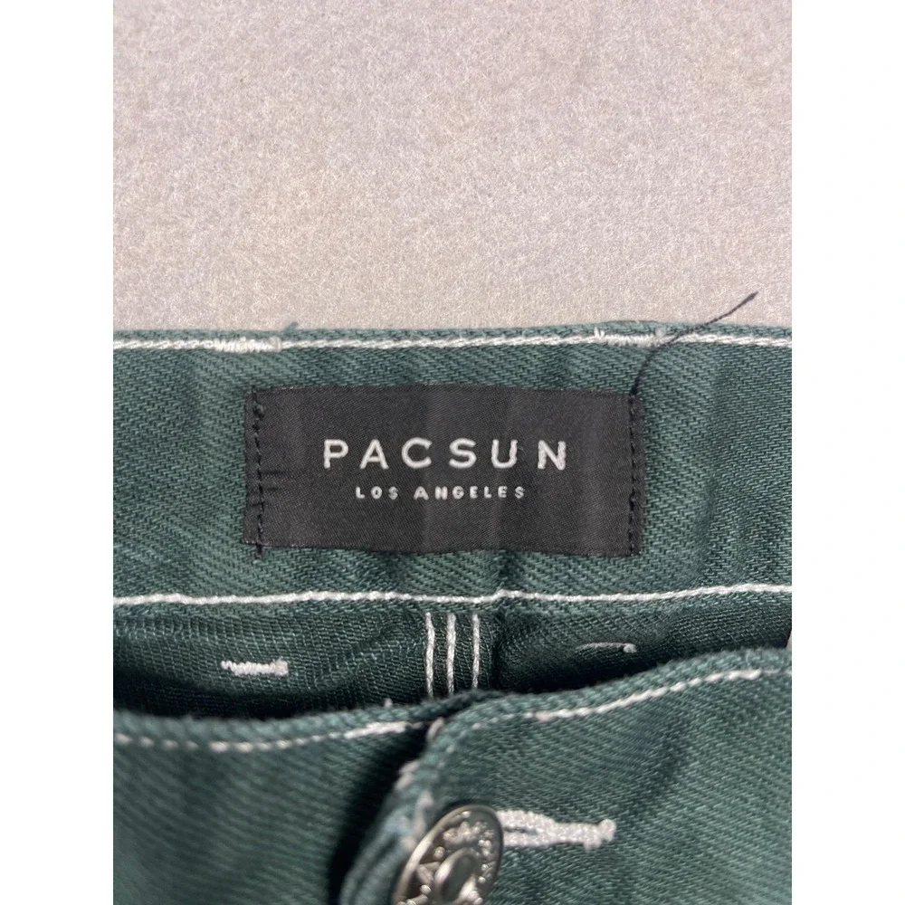 PacSun Slim Trousers Cotton Twill Green 31x32 Mens